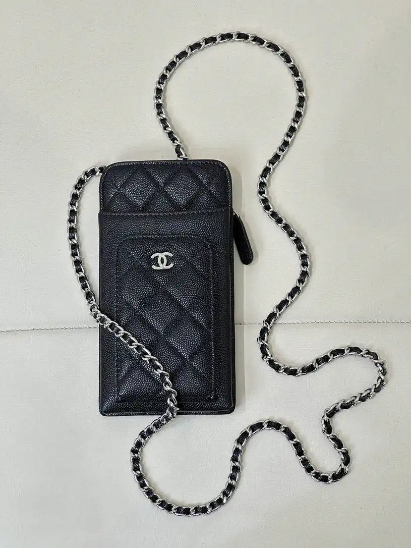 Chanel AP0990 25B Phone Bag Lambskin Black