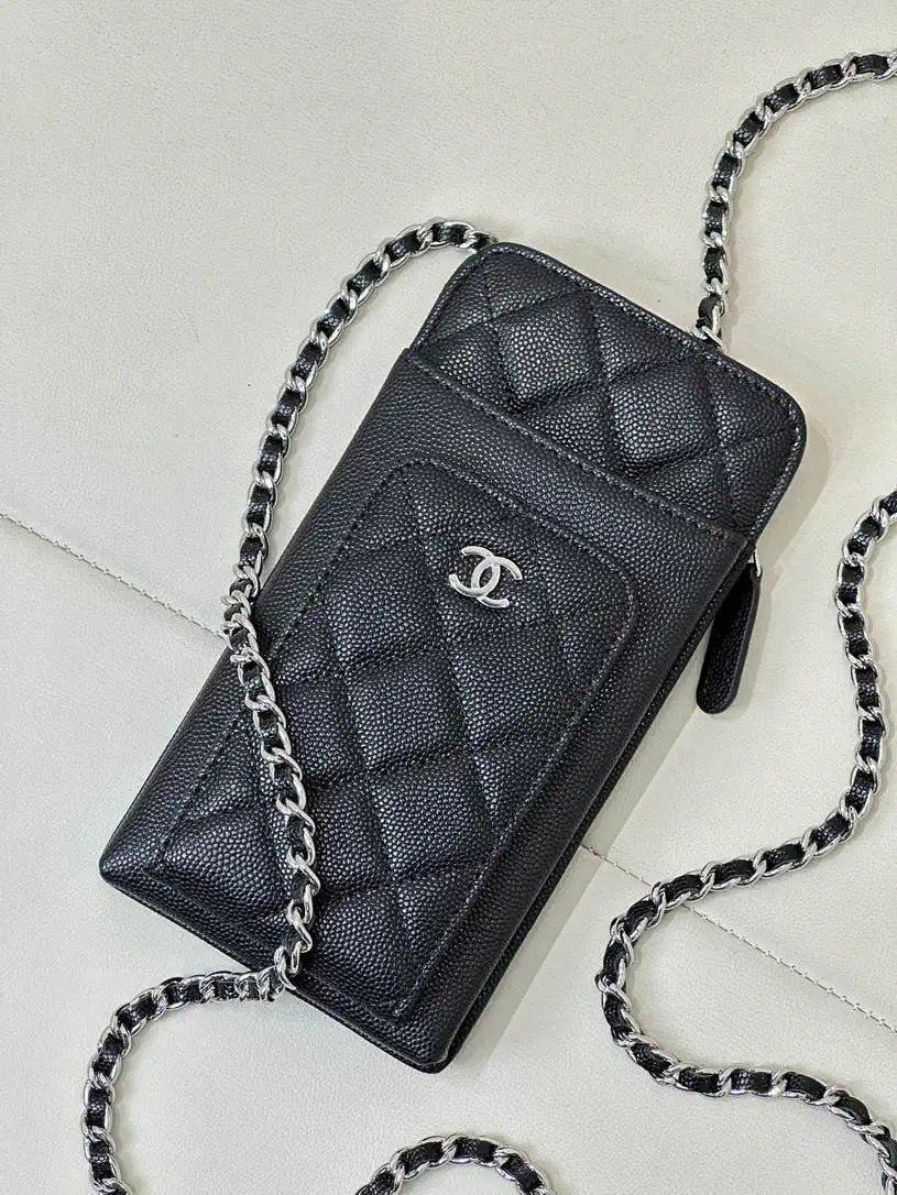 Chanel AP0990 25B Phone Bag Lambskin Black
