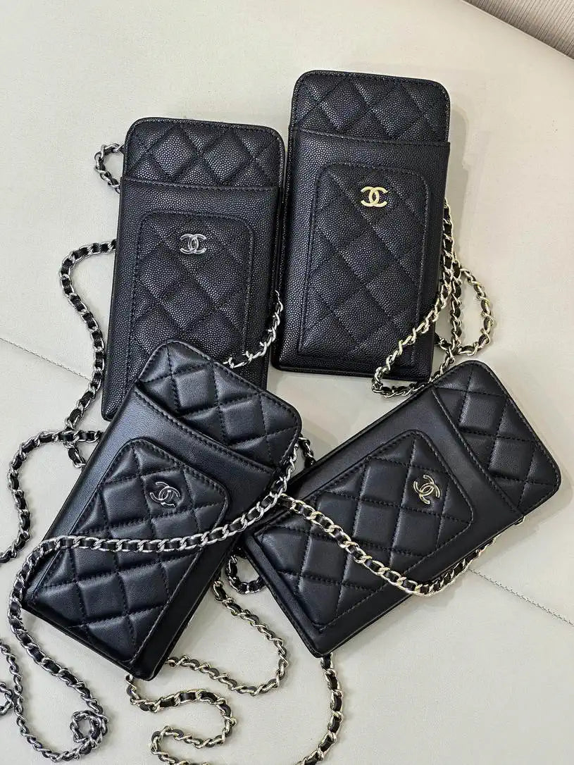 Chanel AP0990 25B Phone Bag Lambskin Black