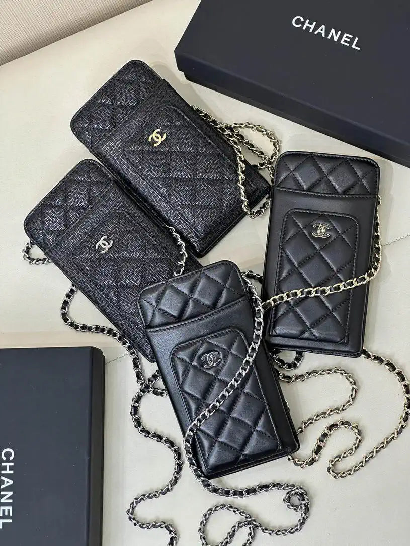 Chanel AP0990 25B Phone Bag Lambskin Black
