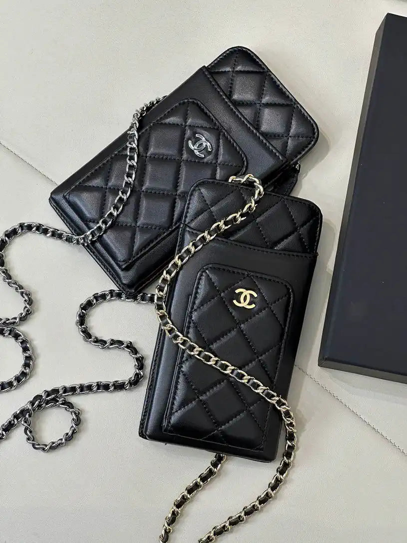 Chanel AP0990 25B Phone Bag Lambskin Black