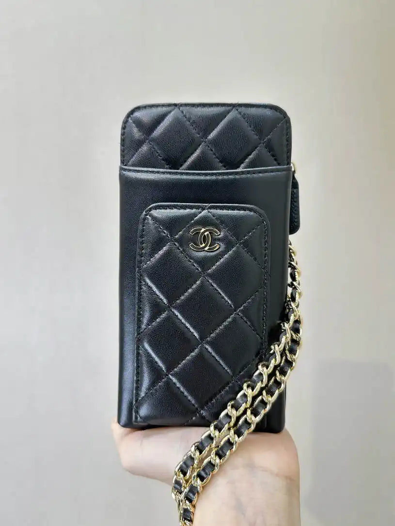 Chanel AP0990 25B Phone Bag Lambskin Black