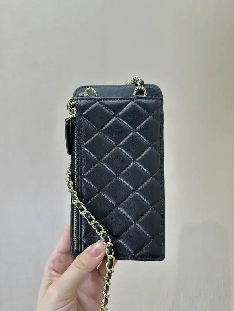 Chanel AP0990 25B Phone Bag Lambskin Black