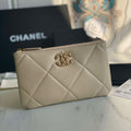 Chanel AP1059 Pouche Lambskin bag Wallet Card Holder Beige - Default Title - View 1