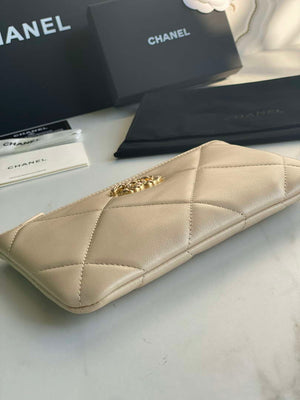 Chanel AP1059 Pouche Lambskin bag Wallet Card Holder Beige - Default Title - View 5