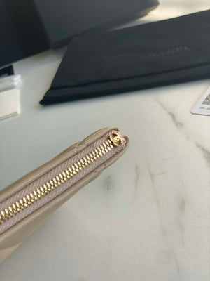 Chanel AP1059 Pouche Lambskin bag Wallet Card Holder Beige - Default Title - View 9