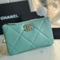Chanel AP1059 Pouche Lambskin bag Wallet Card Holder Blue - Default Title - View 1