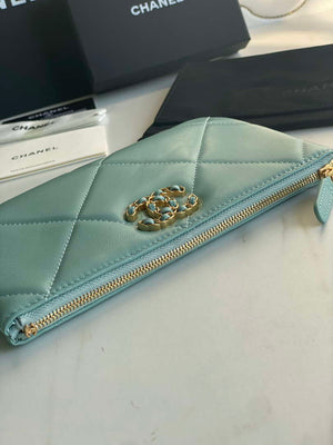Chanel AP1059 Pouche Lambskin bag Wallet Card Holder Blue - Default Title - View 3