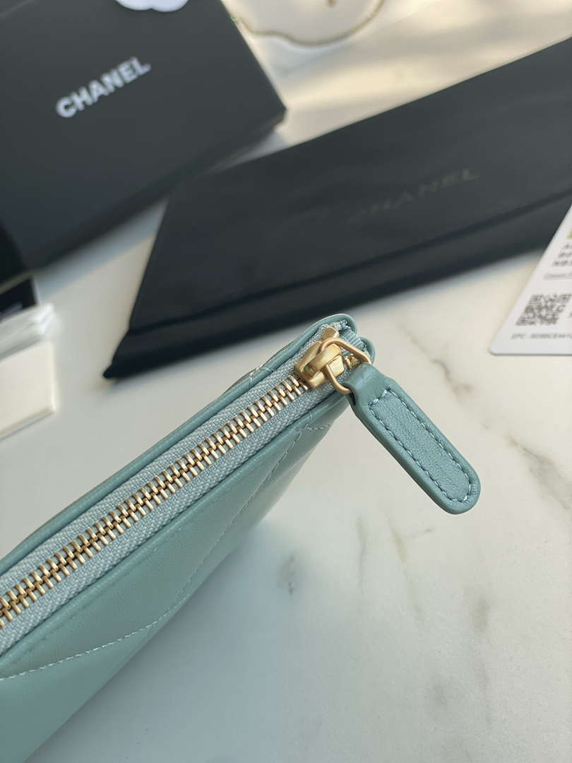 Chanel AP1059 Pouche Lambskin bag Wallet Card Holder Blue - Default Title - View 4