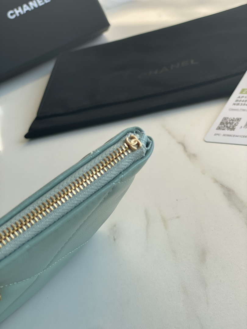 Chanel AP1059 Pouche Lambskin bag Wallet Card Holder Blue - Default Title - View 8