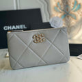 Chanel AP1059 Pouche Lambskin bag Wallet Card Holder Gray - Default Title - View 1