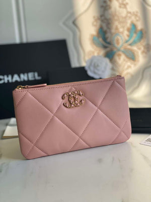 Chanel AP1059 Pouche Lambskin bag Wallet Card Holder Pink - Default Title - View 1