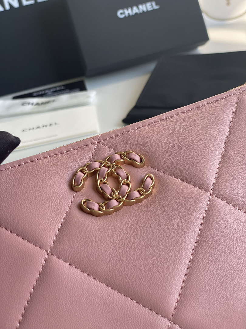 Chanel AP1059 Pouche Lambskin bag Wallet Card Holder Pink - Default Title - View 6