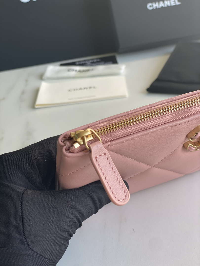 Chanel AP1059 Pouche Lambskin bag Wallet Card Holder Pink - Default Title - View 7
