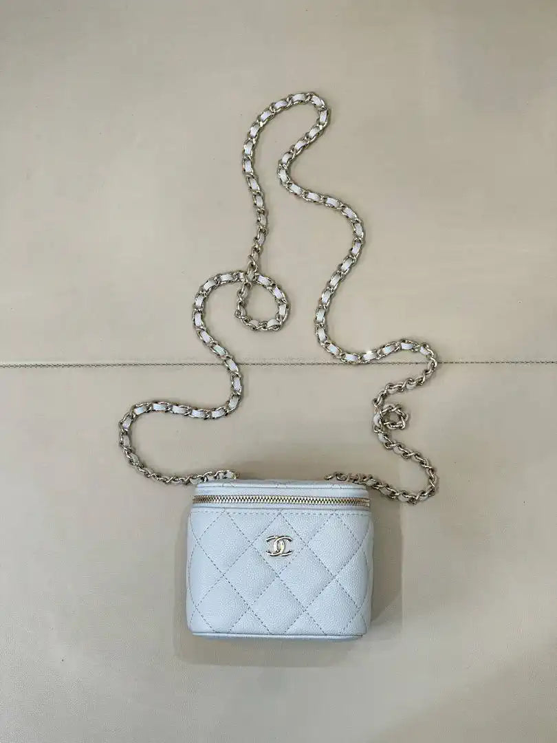 Chanel AP1340  Mini Vanity Box bag Light Blue