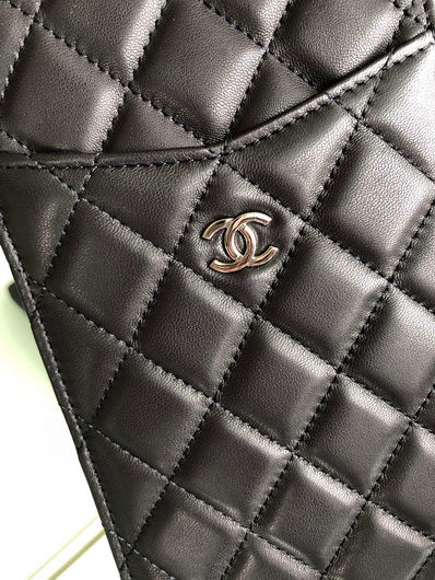 Chanel AP1422 Chanel phone card holder Lambskin Black