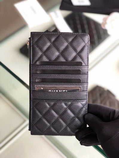 Chanel AP1422 Chanel Black phone card holder Calfskin