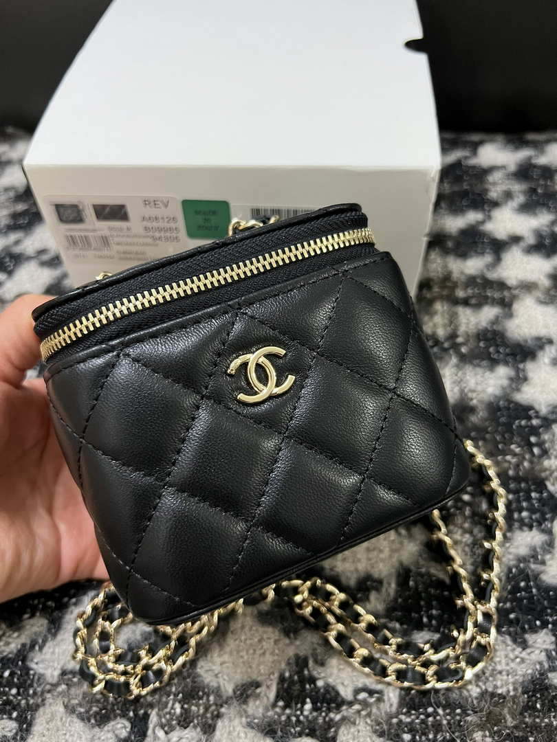 Chanel AP1447 Small Vanity With Chain Calfskin Black - Default Title - View 2