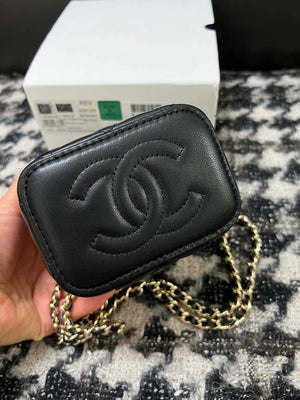 Chanel AP1447 Small Vanity With Chain Calfskin Black - Default Title - View 3