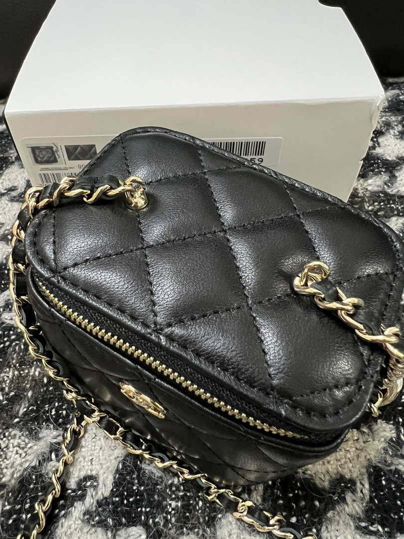 Chanel AP1447 Small Vanity With Chain Calfskin Black