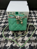 Chanel AP1447 Small Vanity With Chain Calfskin Green