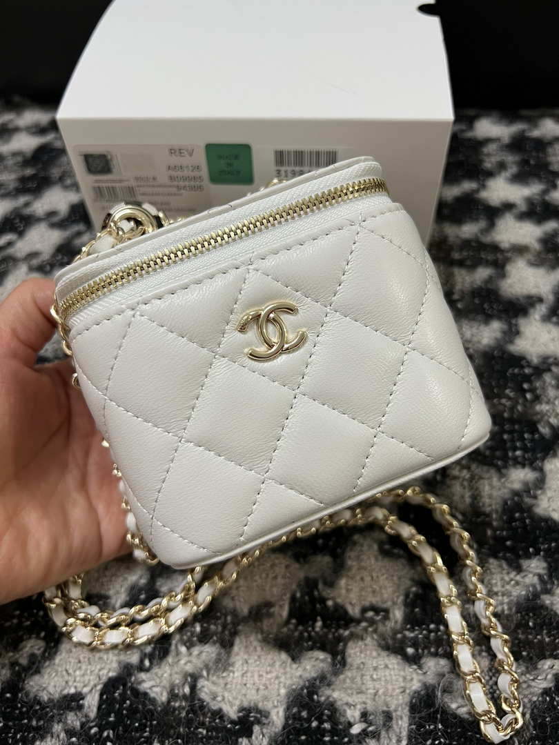 Chanel AP1447 Small Vanity With Chain Calfskin White - Default Title - View 2