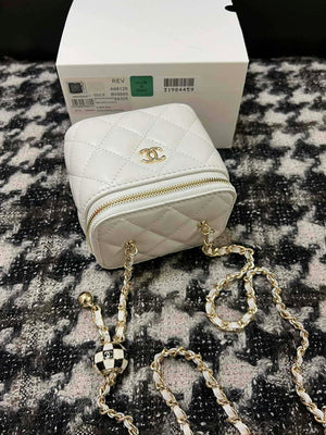 Chanel AP1447 Small Vanity With Chain Calfskin White - Default Title - View 6