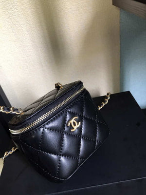 Chanel AP1447 small Vanity with chain lambskin gold Light Black - Default Title - View 6