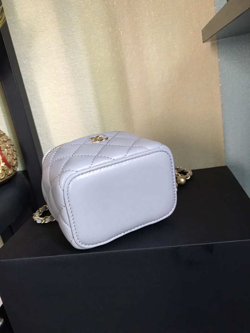 Chanel AP1447 small Vanity with chain lambskin gold Light Purple - Default Title - View 6