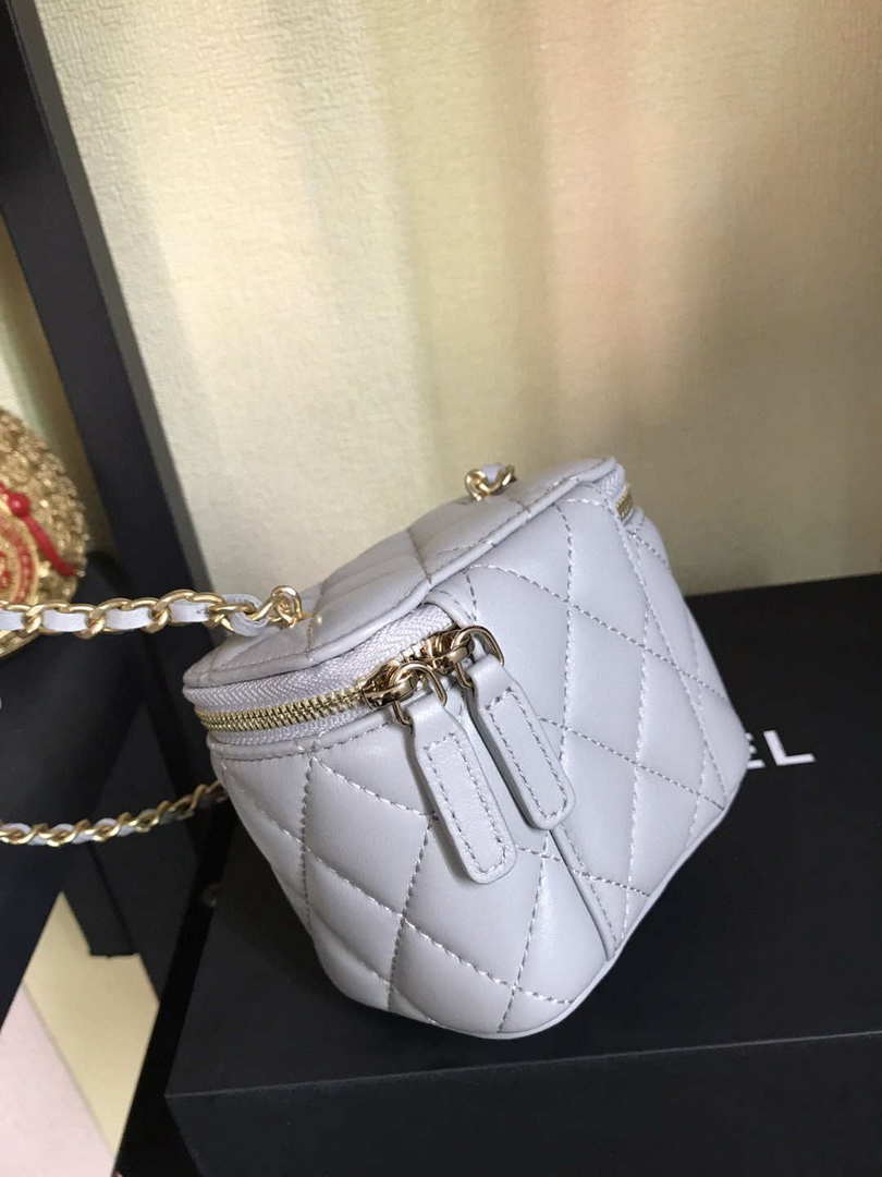 Chanel AP1447 small Vanity with chain lambskin gold Light Purple - Default Title - View 7