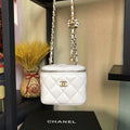 Chanel AP1447 small Vanity with chain lambskin gold White - Default Title - View 1