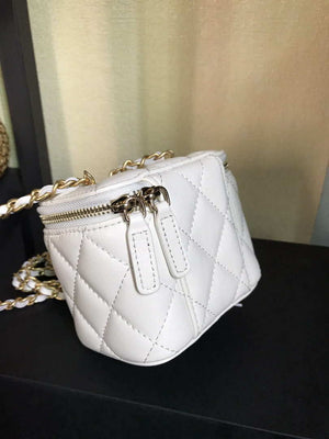 Chanel AP1447 small Vanity with chain lambskin gold White - Default Title - View 7