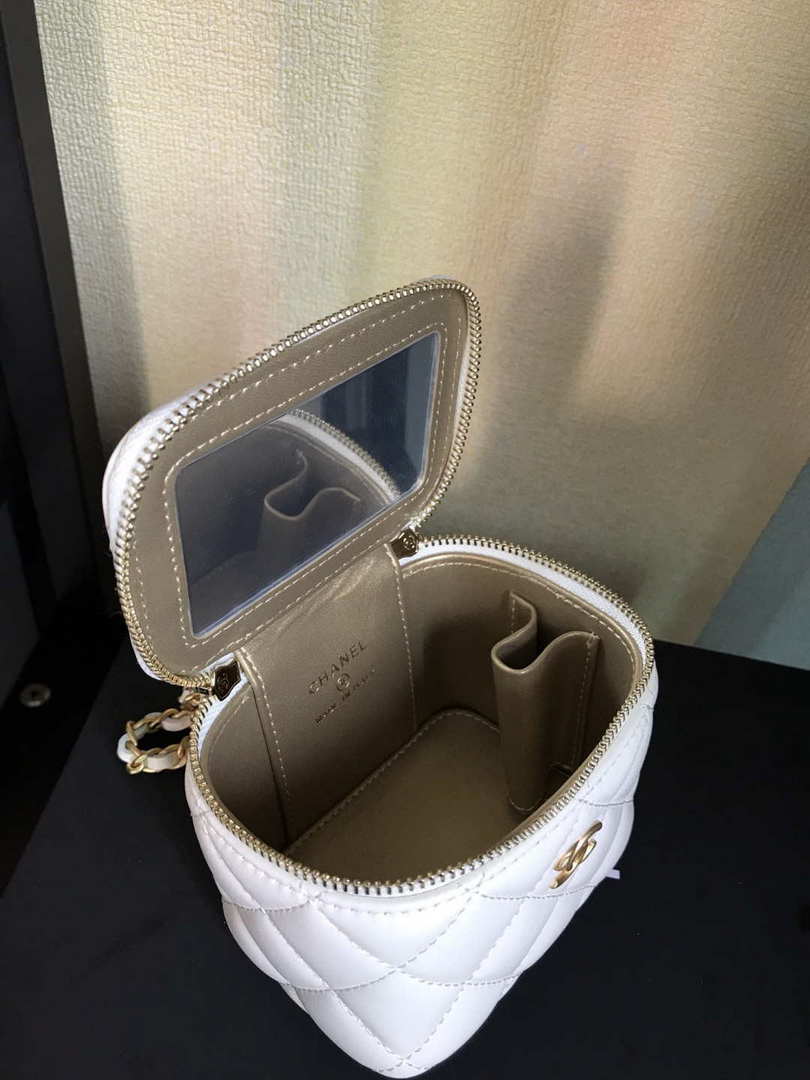 Chanel AP1447 small Vanity with chain lambskin gold White - Default Title - View 8