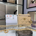 Chanel AP1447 small Vanity with chain lambskin gold Adjustable small gold balls Apricot - Default Title - View 1