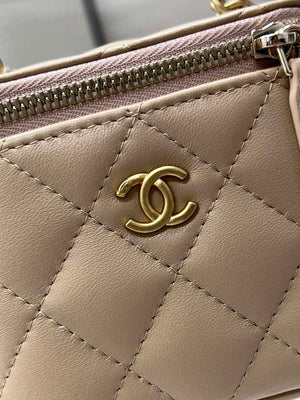 Chanel AP1447 small Vanity with chain lambskin gold Adjustable small gold balls Apricot - Default Title - View 5