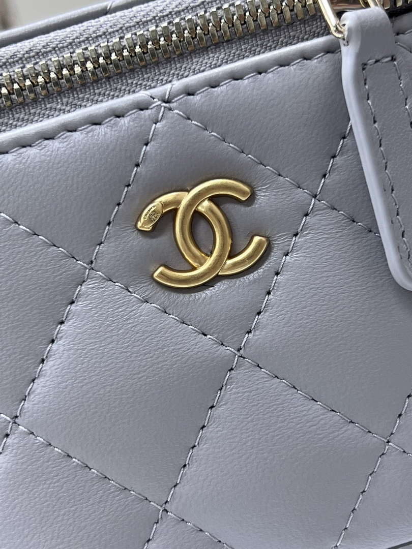 Chanel AP1447 small Vanity with chain lambskin gold Adjustable small gold balls Gray - Default Title - View 5