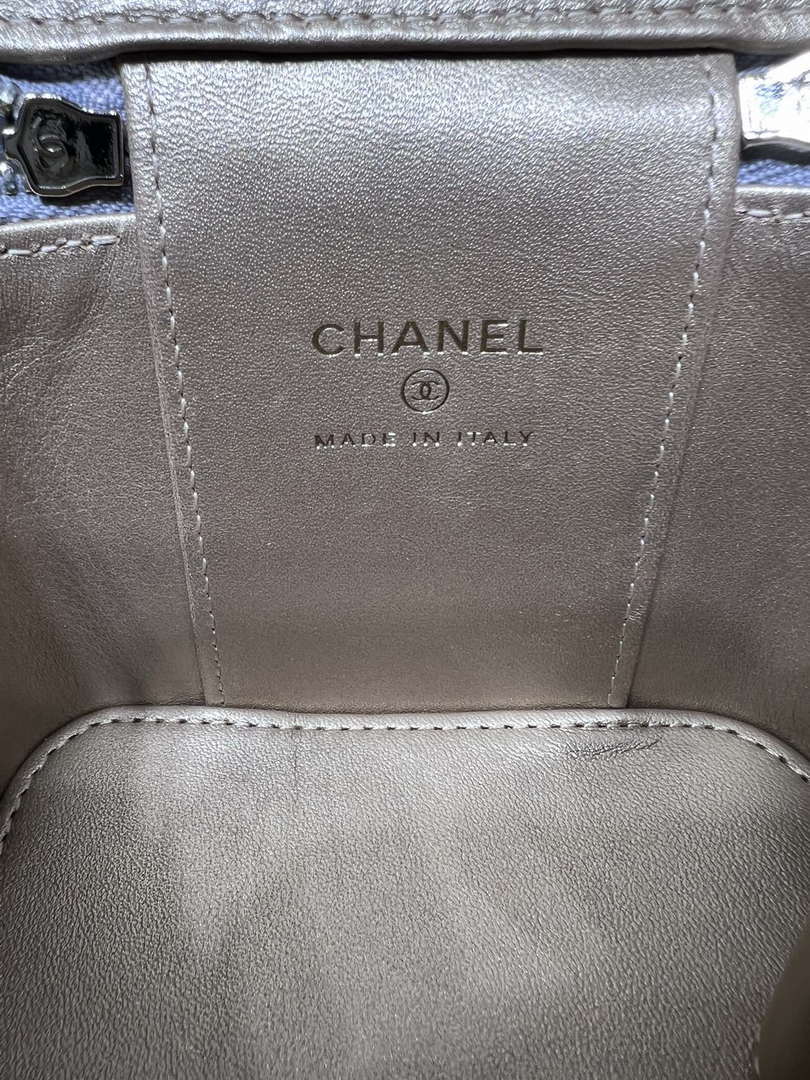 Chanel AP1447 small Vanity with chain lambskin gold Adjustable small gold balls Gray