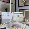 Chanel AP1447 small Vanity with chain lambskin gold Adjustable small gold balls White - Default Title - View 1