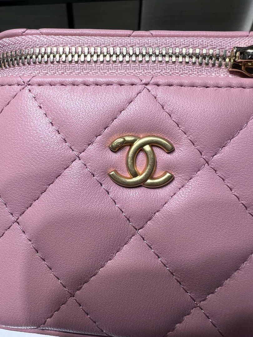 Chanel AP1447 small Vanity with chain lambskin gold Adjustable small gold balls Pink - Default Title - View 5