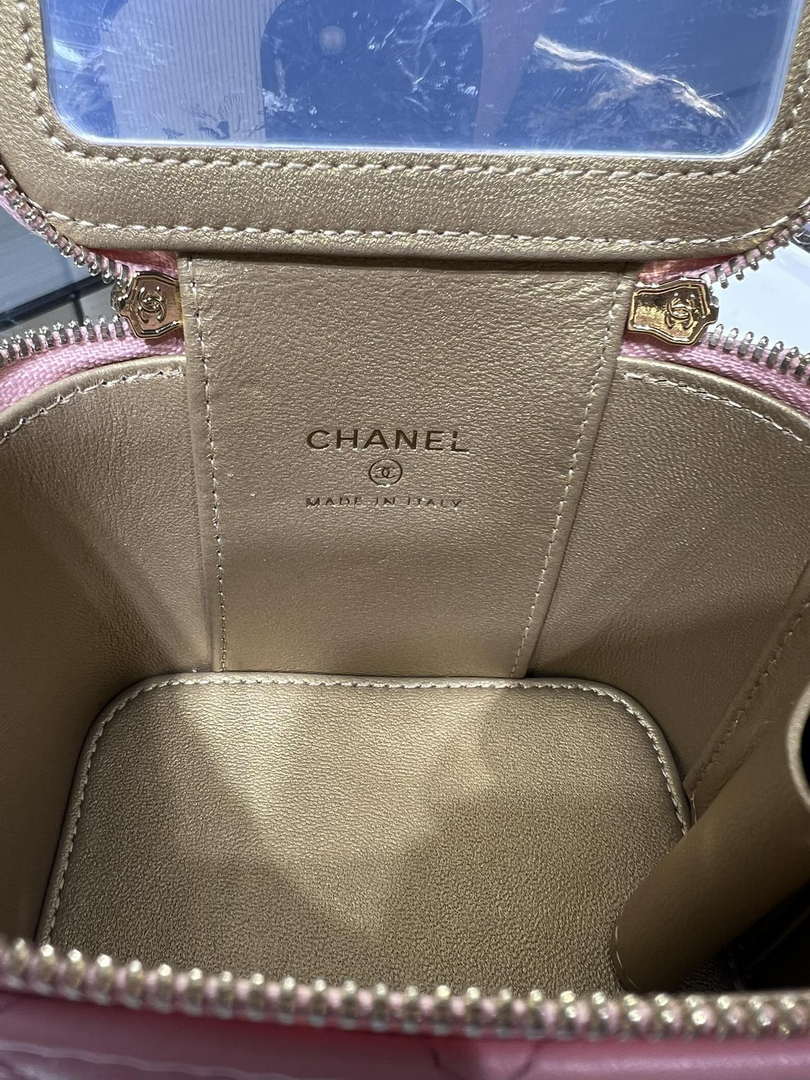 Chanel AP1447 small Vanity with chain lambskin gold Adjustable small gold balls Pink
