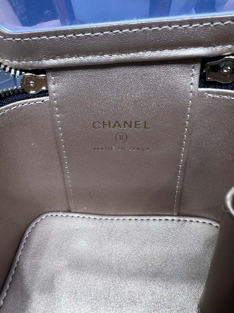 Chanel AP1447 small Vanity with chain lambskin gold Adjustable small gold balls Black