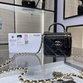 Chanel AP2198 Small Vanity With Chain and Top Handle Bag Lambskin Black - Default Title - View 1