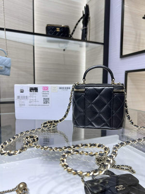 Chanel AP2198 Small Vanity With Chain and Top Handle Bag Lambskin Black - Default Title - View 2