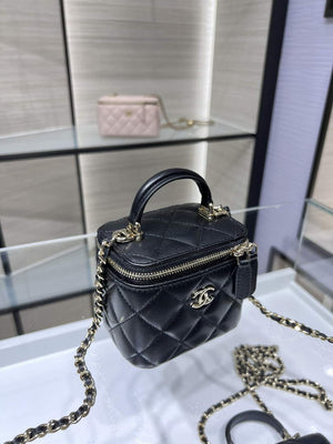 Chanel AP2198 Small Vanity With Chain and Top Handle Bag Lambskin Black - Default Title - View 3