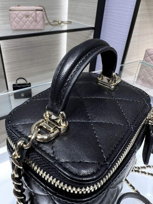 Chanel AP2198 Small Vanity With Chain and Top Handle Bag Lambskin Black - Default Title - View 6