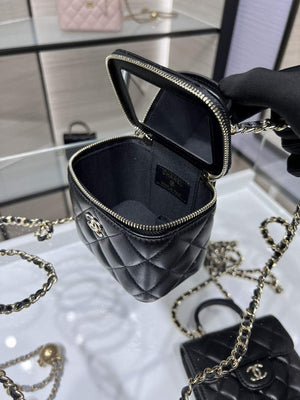 Chanel AP2198 Small Vanity With Chain and Top Handle Bag Lambskin Black - Default Title - View 8