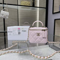 Chanel Small Vanity With Chain and Top Handle Bag Lambskin AP2198 Pink - Default Title - View 1