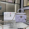 Chanel Small Vanity With Chain and Top Handle Bag Lambskin AP2198 Purple - Default Title - View 1
