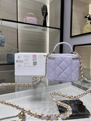 Chanel Small Vanity With Chain and Top Handle Bag Lambskin AP2198 Purple - Default Title - View 2