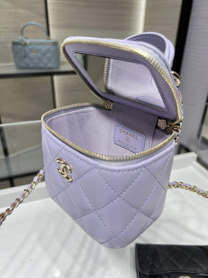 Chanel Small Vanity With Chain and Top Handle Bag Lambskin AP2198 Purple - Default Title - View 8